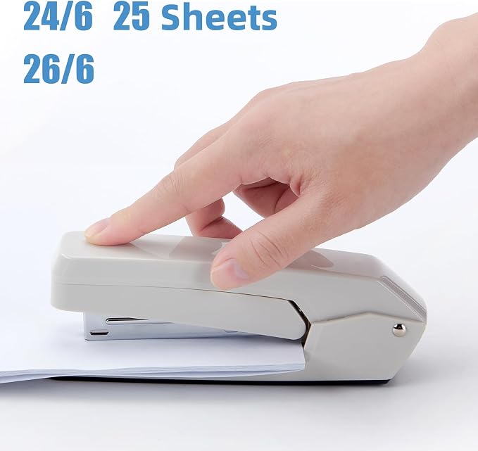 Deli/EZWORK Swing-Arm Swivel Stapler, 25 Sheets Capacity, 360 Degree Rotate - Image 4