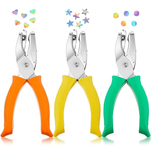 Zonon 3 Pcs Hole Punch Shapes Single Hole Paper Punchers by Zonon