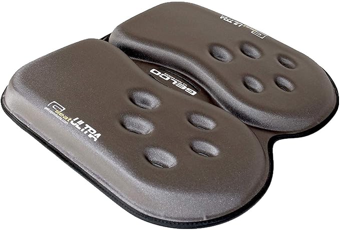 GSeat Ultra Orthopedic Gel and Foam Seat Cushion (Gray) – for Coccyx, Back, Tailbone, Prostate, Postnatal, and Sciatica Pain/Discomfort – Office, Car, Chair, Travel-DeskLoop Office
