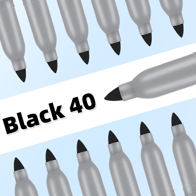 Permanent markers, 40 packs permanent markers bulk, quick drying in one second - Image 2