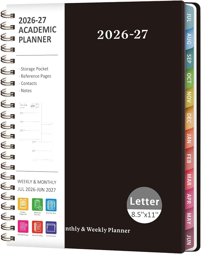 Planner 2026-2027, Weekly and Monthly Academic Year Calendar Planner, July 2026 by VALOME