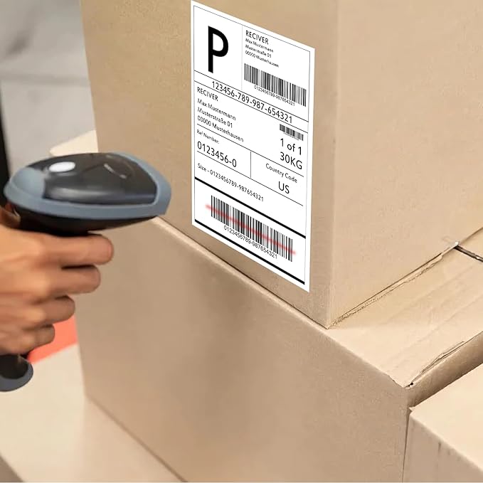 50 Half Sheet Self Adhesive Shipping Labels, 8.5" x 5.5" Address Labels for Laser & Inkjet Printers(50 labels-25 Sheet)-DeskLoop Office