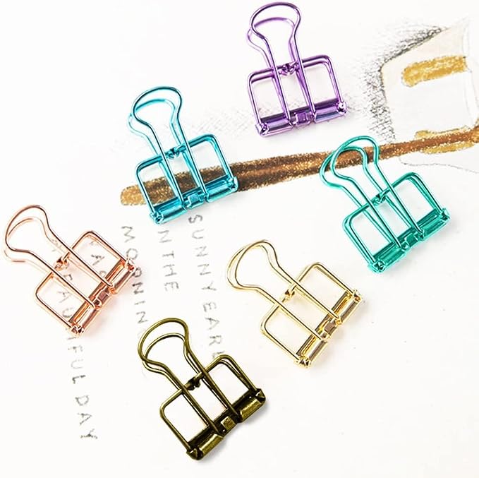 Small Binder Clips, 36 Pack, 3/4 Inch, Standard 19mm, Hollow Out Silver - Image 4