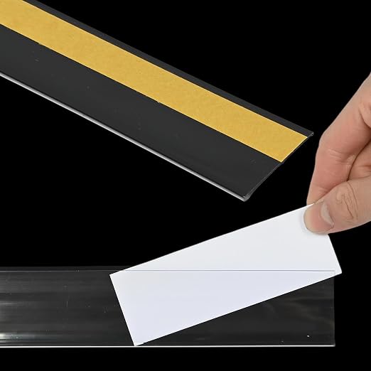 50 Pcs Shelf Label Strips 1.5''H x 48''L Self Adhesive Label Holder by Inracity