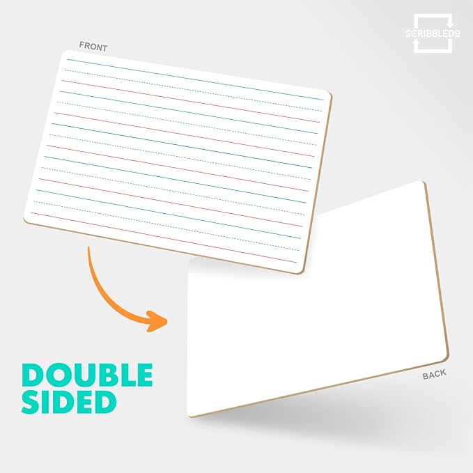 Scribbledo 5 Pack Lined Dry Erase Boards, Double Sided White Board - Image 3