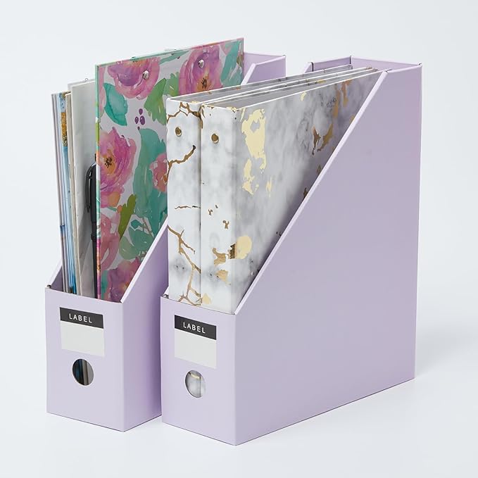 Y YOMA Cardboard File Magazine Holder, Pastel Color, 6 Pack Desktop Binder - Image 6