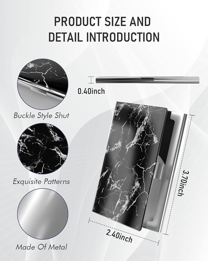 Business Card Metal Slim Organizer, Professional Stainless Steel Square Pocket - Image 3