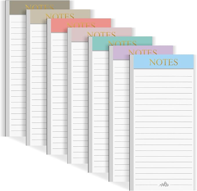 Utron 7 Pack Magnetic Notepads for Refrigerator, Morandi Color Magnetic Grocery by Utron