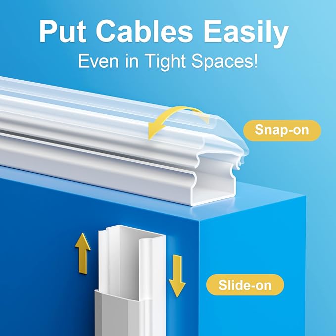 Yecaye TV Cord Hider, 42in Cord Cover, Large Cable Hider, Wire Covers - Image 8
