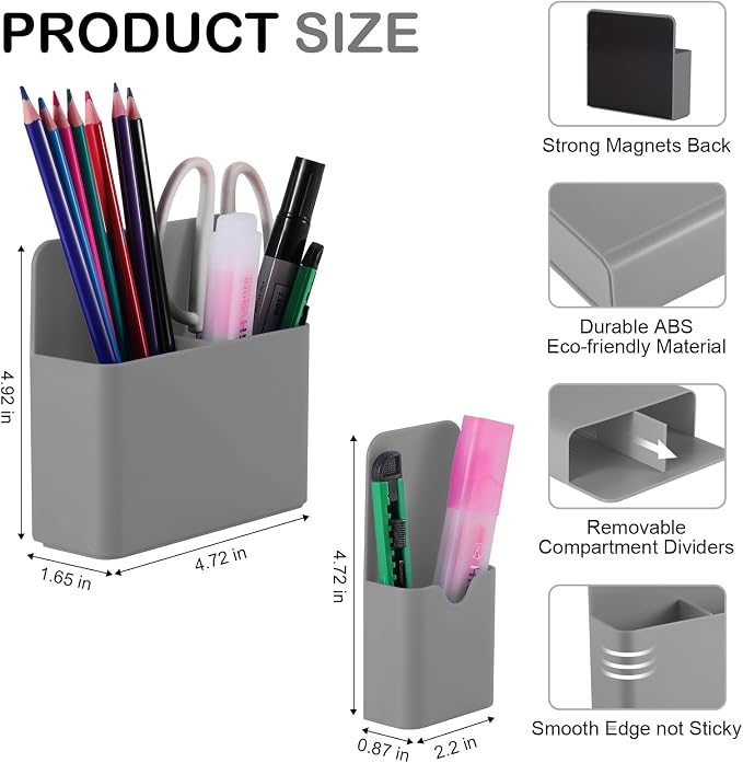 KITANIS Magnetic Pen Holder, 2 Pack Magnetic Dry Erase Marker Holder - Image 2