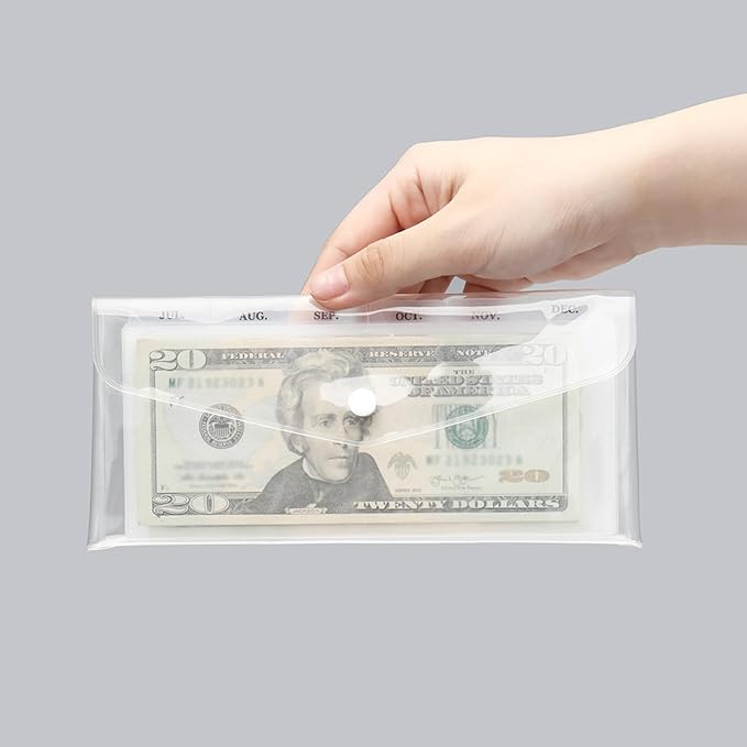 NatSumeBasics 6-Tab Clear Cash Envelope Stuffing Wallet - Image 5