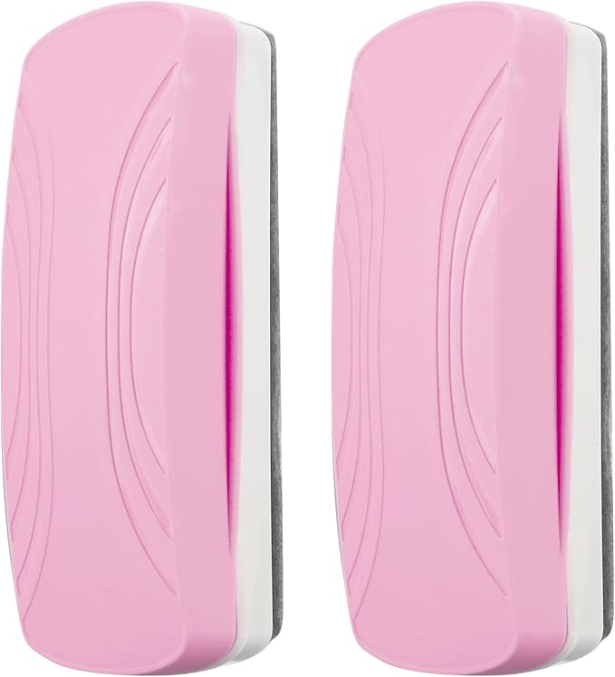 Ddaowanx Whiteboard Eraser, Magnetic Dry Erase Eraser, Glass Board Eraser,School and Office Supplies, Pack of 2 (Pink)-DeskLoop Office