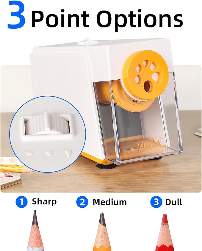 ZMOL Heavy Duty Electric Pencil Sharpener, 6-Hole Classroom Pencil Sharpener - Image 3