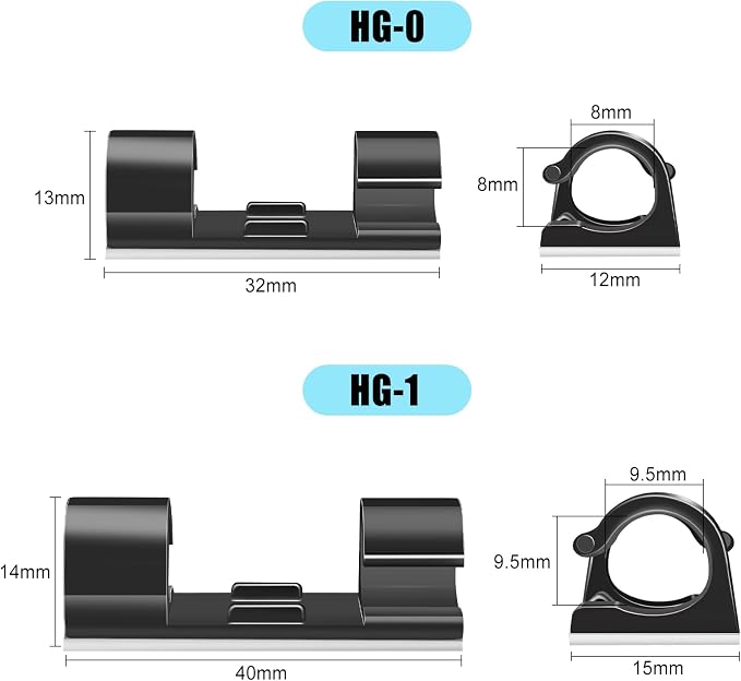 XHF 50pcs Medium Self Adhesive Cable Clips Black, Wire Clips Cable Management - Image 3