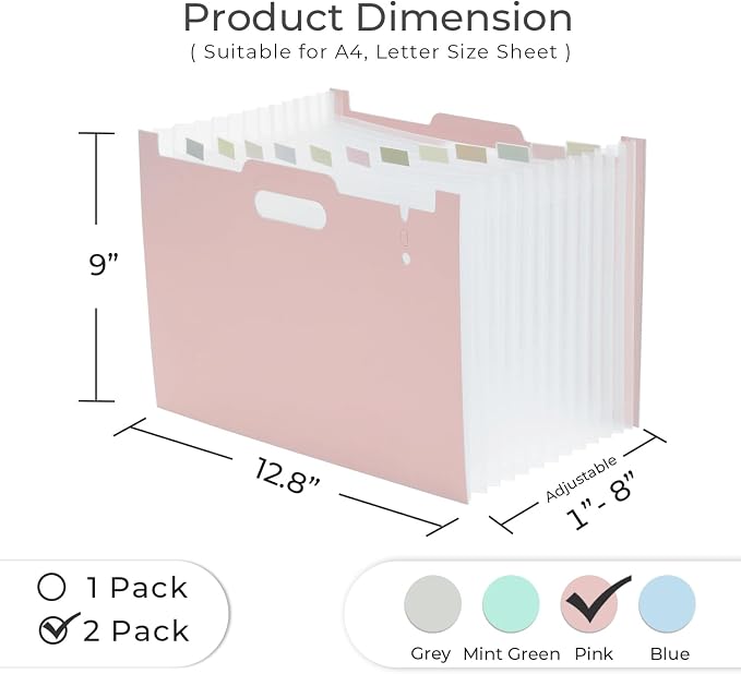 Y YOMA 2 Pack Accordion File Organizer - Image 5