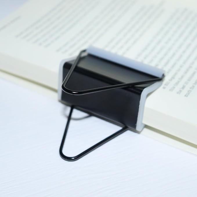 2.2 inch Binder Clip with Soft Silicone Pad Alloy Steel Bulldog Foldback Clips - Image 6