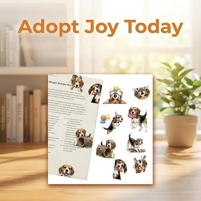 Beagle Magnetic Bookmarks Set of 8 – Cute Dog Bookmark Clips, Funny Dog Page - Image 9