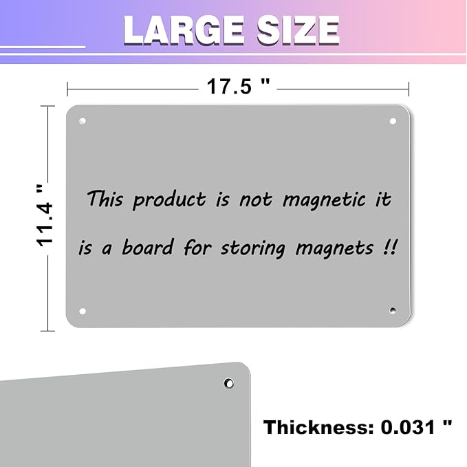 Magnetic Board, 17.5" x 11.4" Magnet Bulletin Board to Display Magnetic Notes - Image 2