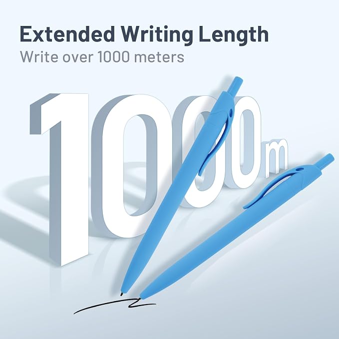 BallPoint Pens, 50 Pack, Bulk Pens, Sky Blue Barrel, Click Pens - Image 4