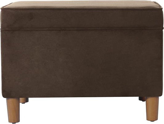 Home Decor | Dinah Collection Modern Storage Ottoman | Ottoman with Storage for Living Room & Bedroom(Chocolate Brown Velvet)-DeskLoop Office