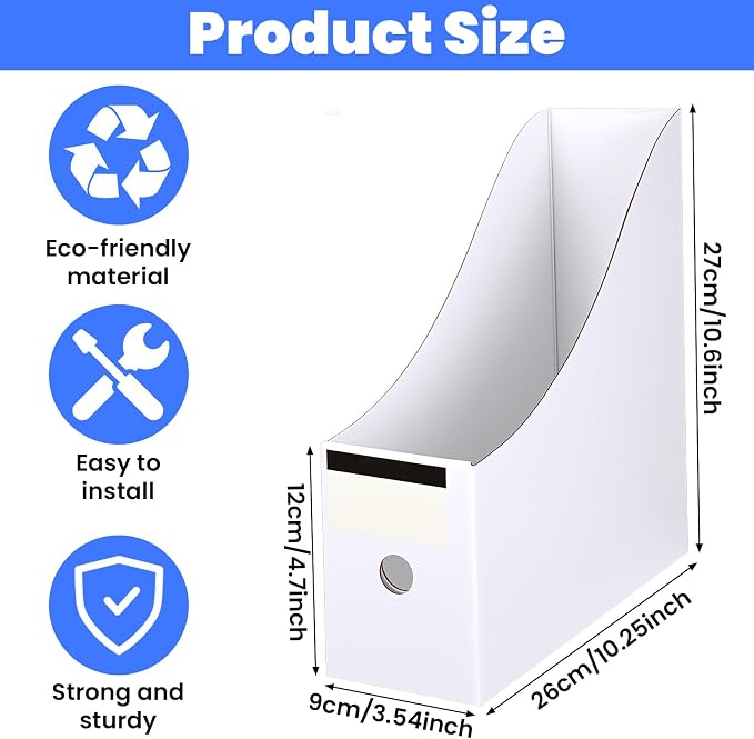 25 Pcs Cardboard Magazine File Holders Magazine Book Bin Box - Image 2