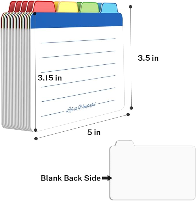 Neando Index Cards Guide Dividers 3x5 inches, the Blank Index Cards Guide - Image 3