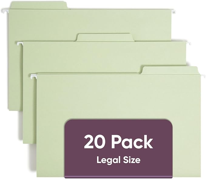 Smead FasTab Hanging File Folder, 1/3-Cut Built-in Tab, Legal Size by SMEAD