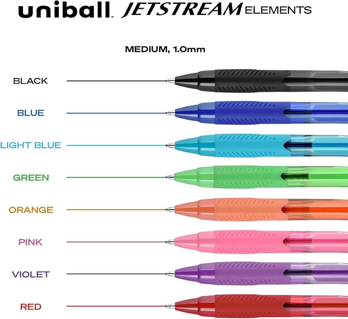 uniball Jetstream Elements Ballpoint Pens, Medium Point, 6 Pack - Image 2