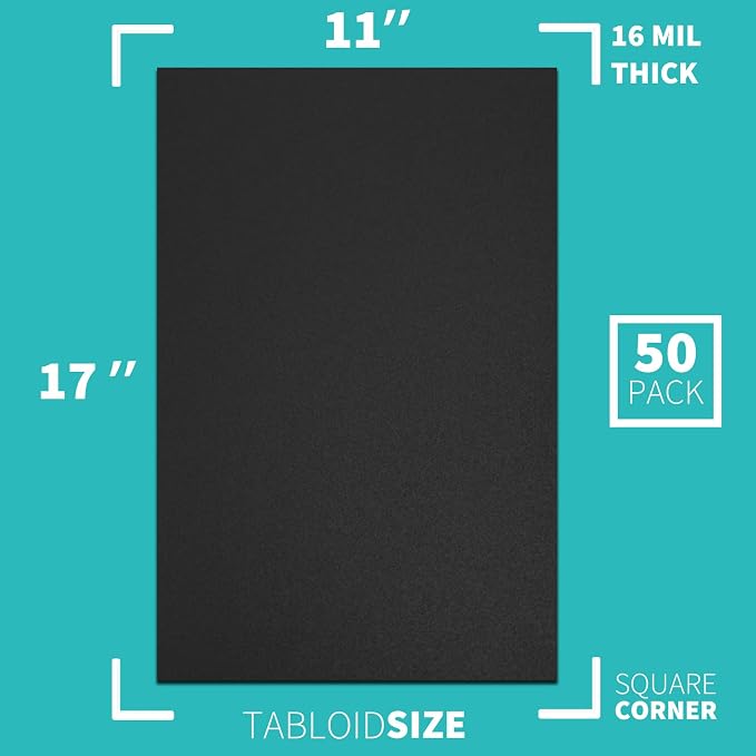 Binditek 50 Pack 16 Mil Sand-Textured Polycover, 11 x 17 Inches Front and Back - Image 2
