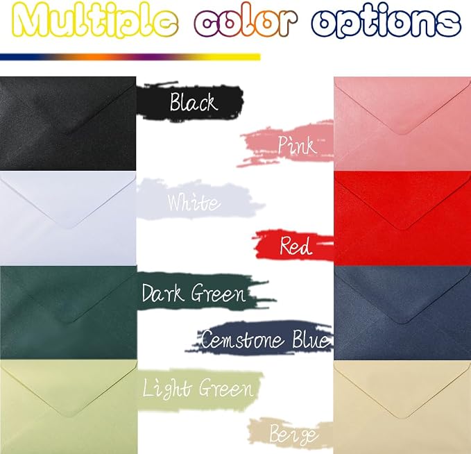 A7 Black 5x7 Envelopes 50Pcs, 120g Pearl Paper - Image 7