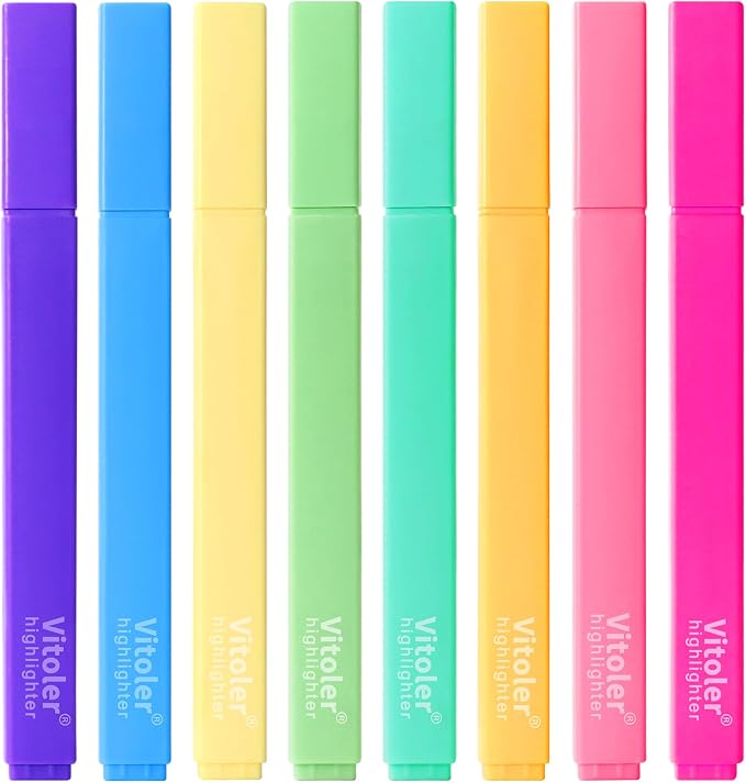 Piochoo Aesthetic Highlighters, 8 Pack Marker Pens, Cute Pastel Highlighte - Image 7