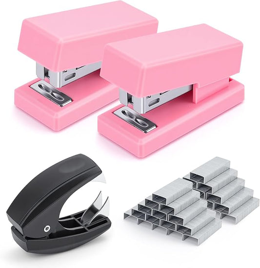 Mini Stapler with 2000 Staples, 30 Sheet Capacity, Jam-Free Small Desktop by JEFURE