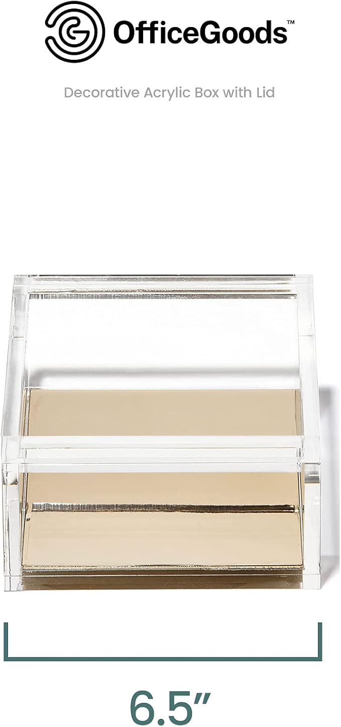 OfficeGoods Acrylic Desk Organizer w/Gold Base – Functional & Elegant Odds & - Image 4