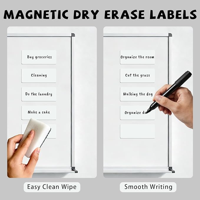 32Pcs Dry Erase Magnetic Labels Whiteboard Magnets Reusable Dry Erase Magnets - Image 4