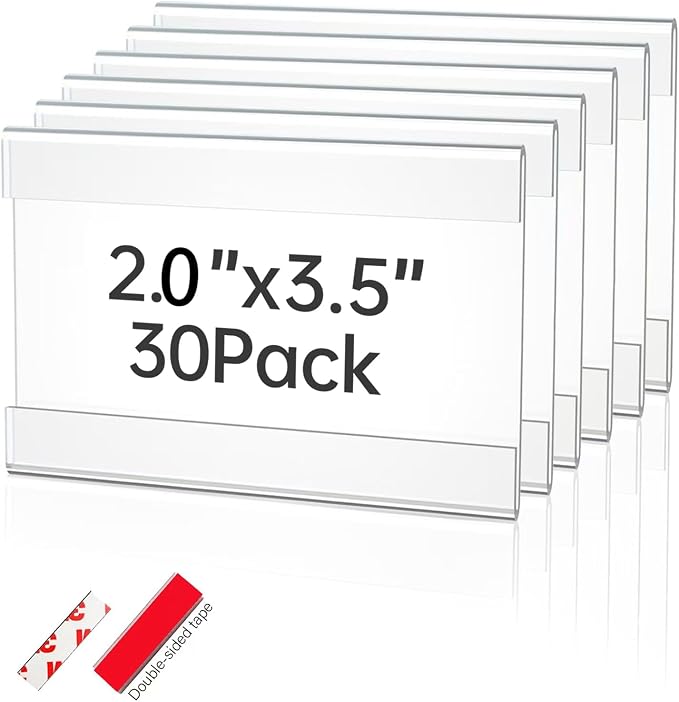 2X3.5 Inch Clear Acrylic Sign Holder – Reusable Adhesive Peel & Stick by XSMYXSY