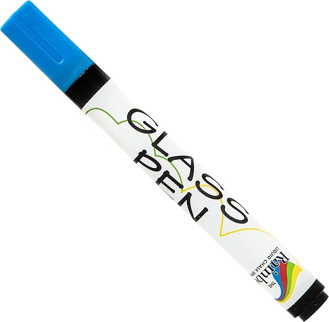 Glass Pen Window Marker: Liquid Chalk Pens for Glass, Whiteboard Markers with Washable Paint - Graduation, Car Windows, Mirror Pen, Storefront, Wedding, Parade, Party & Holiday (Blue, Fine Tip)-DeskLoop Office