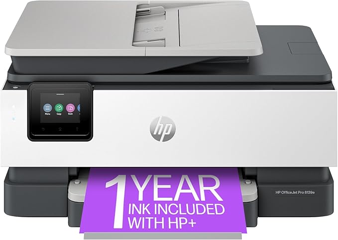 HP OfficeJet Pro 8139e Wireless All-in-One Color Inkjet Printer, Print, scan, Copy, fax, ADF, Duplex Printing Best-for-Home Office, 1 Year Instant Ink Trial Included-DeskLoop Office