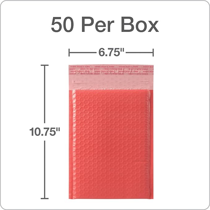 Quality Park Bubble Mailers, 6 x 9 Shipping Envelopes, Water Resistant Coral - Image 7
