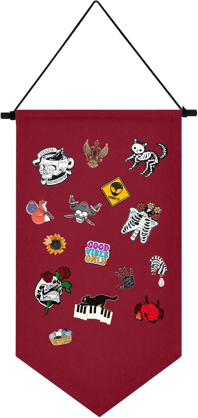 Wall Hanging Brooch Jewelry Storage Case Canvas Display Stand Enamel Pin by YeeMan