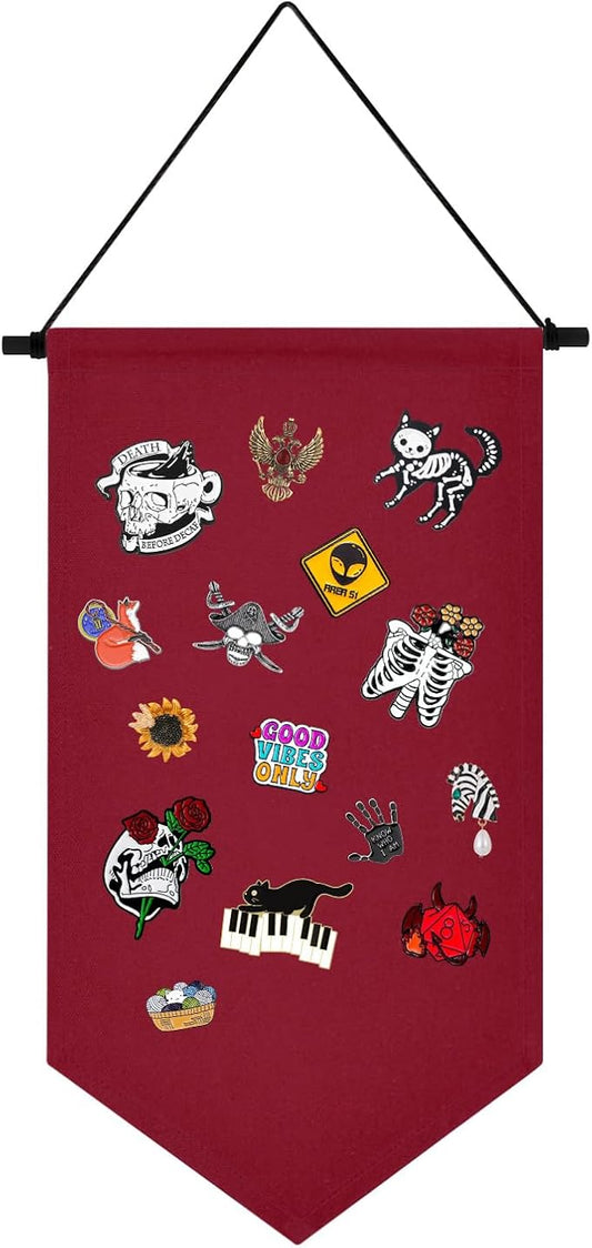 Wall Hanging Brooch Jewelry Storage Case Canvas Display Stand Enamel Pin by YeeMan