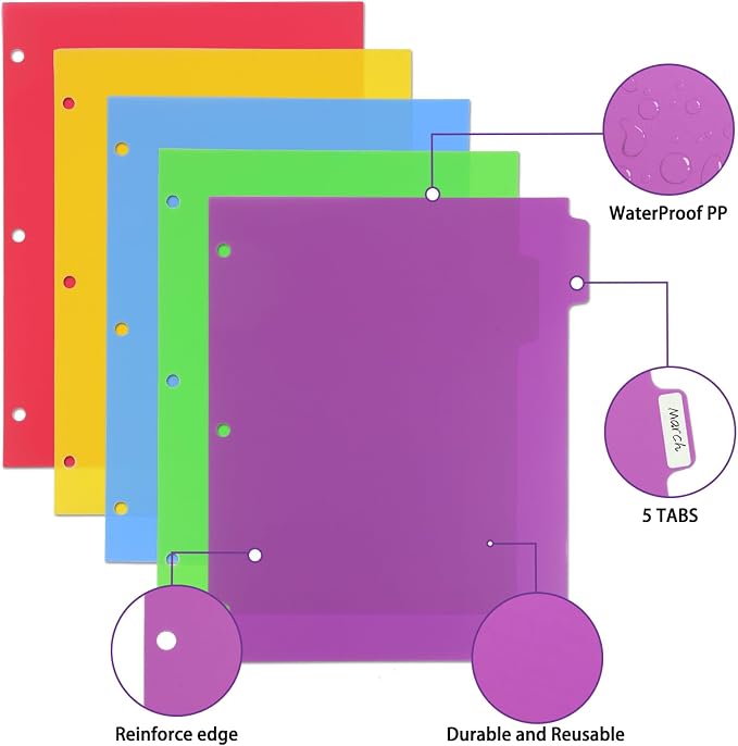 3 Sets Colorful Binder Dividers - Image 4