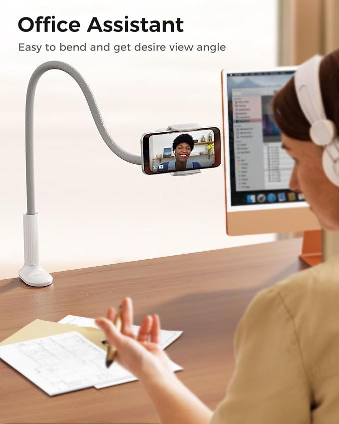 SAIJI Gooseneck Phone Stand for Bed, Lazy Bracket Cell Phone Holder Long Arm - Image 7