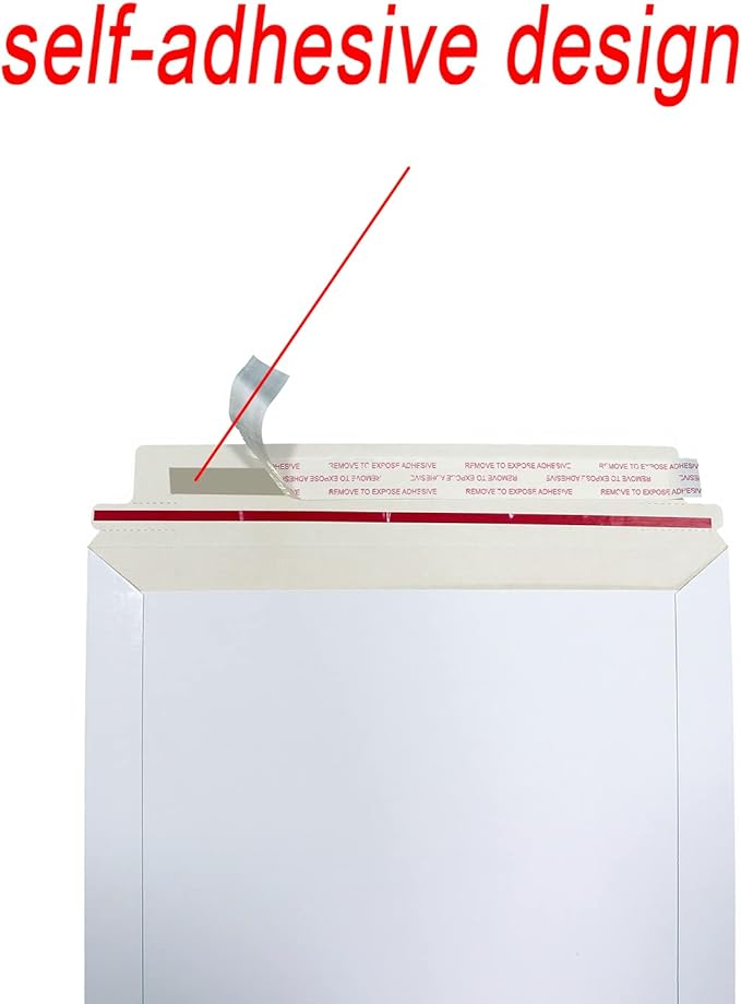 Bonfasvo Rigid Mailers 30 Pack 7.5 x 9.5 inches White Self Seal Stay Flat Bulk - Image 4