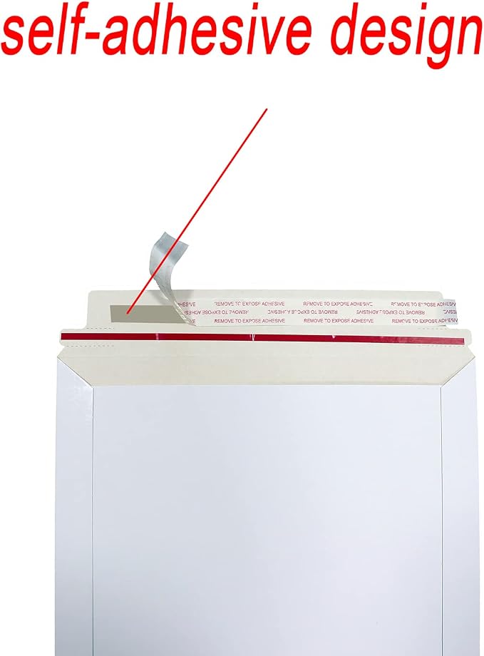 Bonfasvo Rigid Mailers 30 Pack 9.25 x 11.75 inches White Self Seal Stay Flat - Image 4