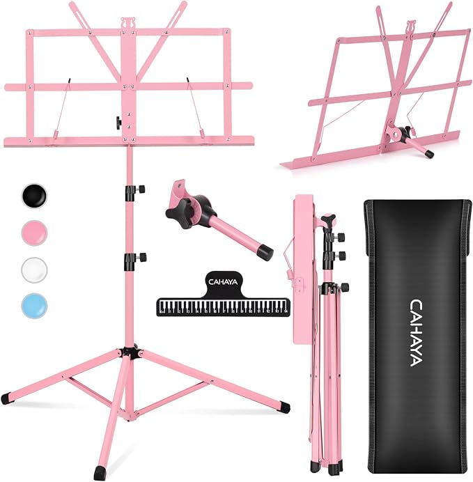 CAHAYA Portable Sheet Music Stand: Dual Use Desktop Book Holder Folding by CAHAYA