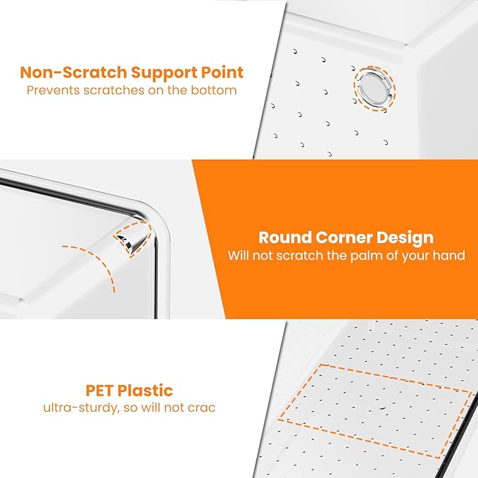 12 Pack Clear Plastic Drawer Organizer Set, Acrylic Non Slip Non Cracking Kitchen Drawer Storage Tray Large Size Divider, Multifunctional Storage for Cosmetics, Bathroom, Tools, Kitchen and Office-DeskLoop Office