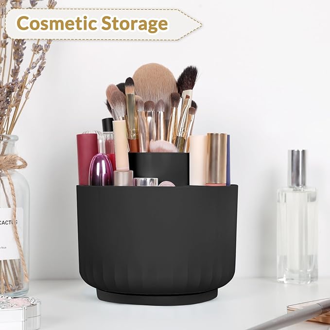 SKYDUE 360 Degree Rotating Pencil Pen Holder for Desk, Dual-Purpose Desk Organizer, Rotating Pencil Cup with 5 Slots, Office Supplies, Desk Decor for Office, School, Home-DeskLoop Office