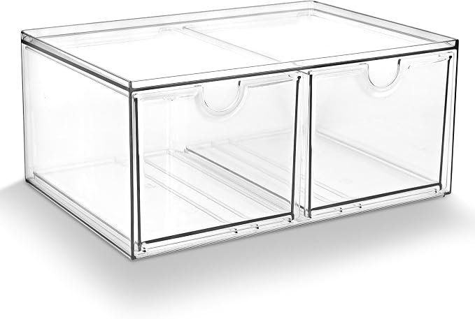 Prsildan Stackable Clear Makeup Organizer Acrylic Storage Drawers by Prsildan