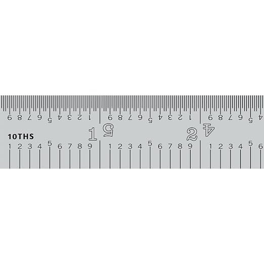 PEC Tools 6"/150mm Rigid Metal Ruler, High-Quality Steel Machinist Rule - Image 2