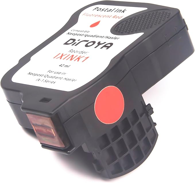 IXINK1 Ink Cartridge High Yield Replacement for Neopost Quadient Hasler iX-1 Series Franking Machine A0146668 Fluorescent Red Postage Meter Ink-DeskLoop Office